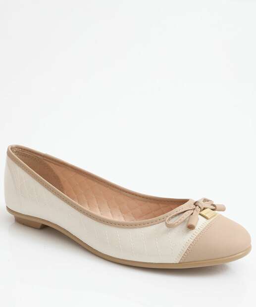 Image_Sapatilha Feminina Bicolor Verniz Moleca Bege