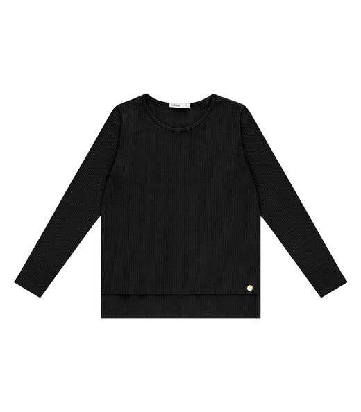 Blusa Feminina Canelada Manga Longa Endless Preto