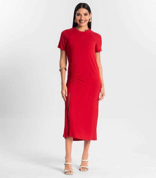 Vestido Feminino Molecotton Midi Rovitex Vermelho