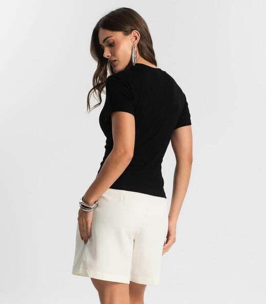 Blusa Feminina Em Ribana Endless Preto