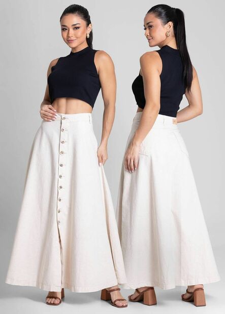 Saia Linho Sawary Midi - 281989