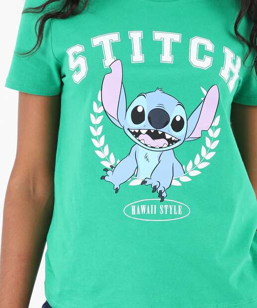 Blusa Feminina Estampa Stitch Disney Verde