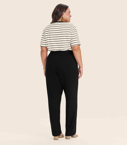 Calça Feminina Plus Size Em Molecotton Secret Glam Preto