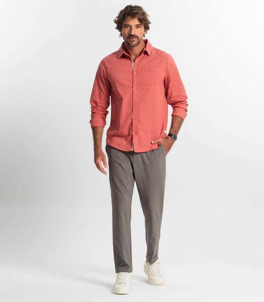 Camisa Masculina Manga Longa Diametro Laranja