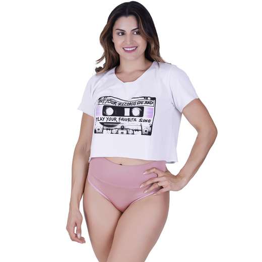 Kit 5 Calcinhas Cós Duplo Microfibra Multicolorido