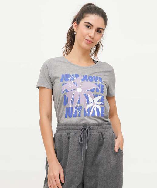 Blusa Feminina Fitness Estampada Manga Curta Marisa
