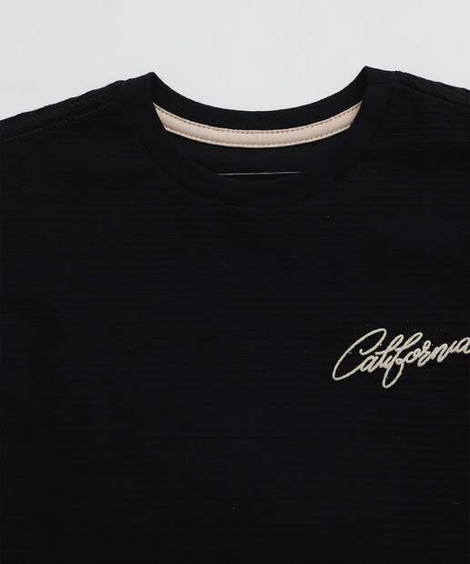 Camiseta Infantil Estampa Frase MR Tam 4 a 10 Preto