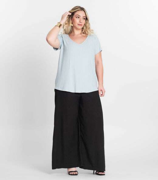 Blusa Feminina Plus Size da Infinita Cor Azul