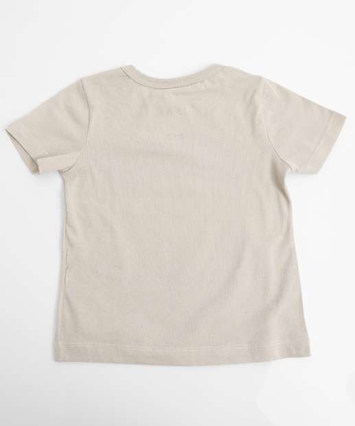 Camiseta Infantil Mc Queen Manga Curta Disney Tam 1 a 3 Bege