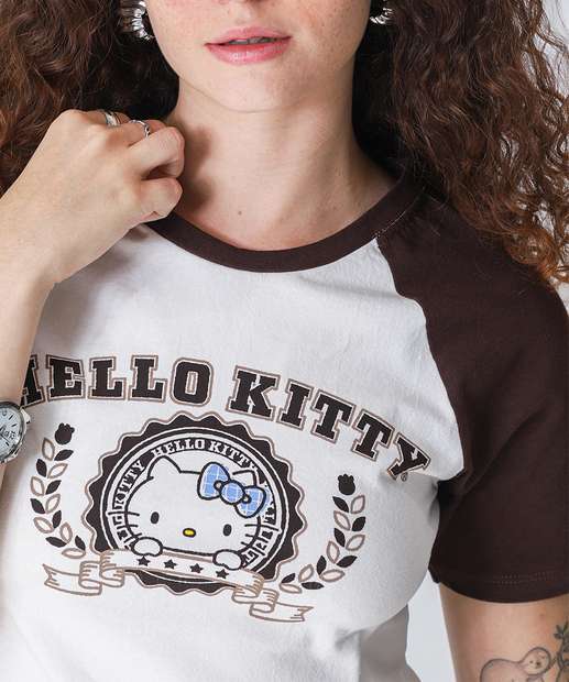 Camiseta Feminina Hello Kitty Sanrio Off White