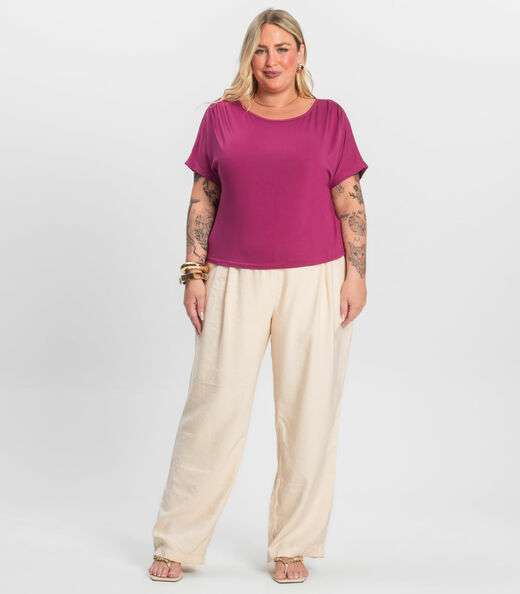 Blusa Lisa Plus Infinita Cor Roxo