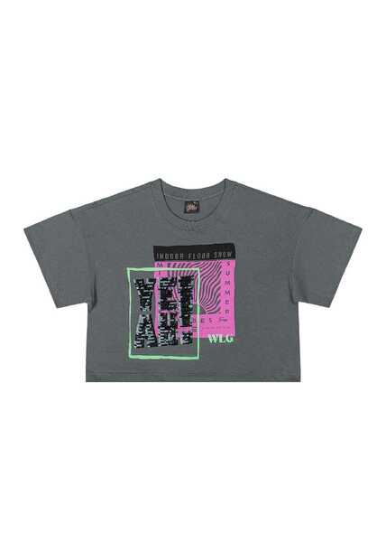 Blusa Juvenil Estampada com Paetê Gloss