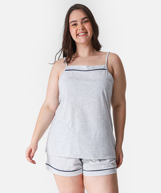 Image_Pijama Plus Size Feminino Alças Finas Marisa Cinza