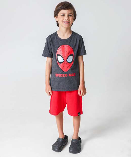 Camiseta Infantil Homem Aranha Marvel Tam 4 a 10 Cinza