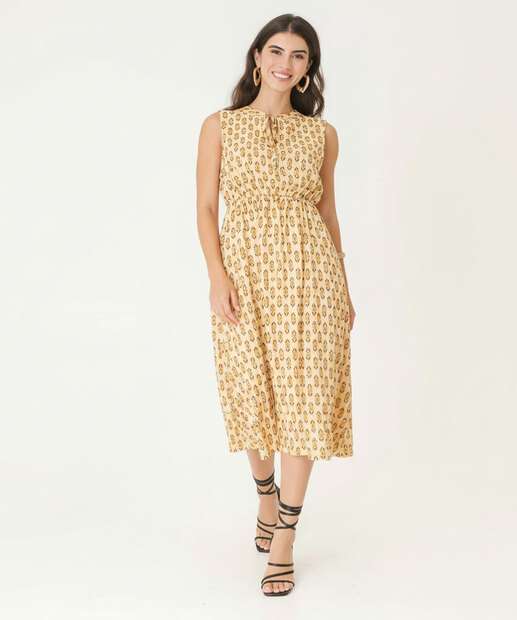 Image_Vestido Midi Feminino Estampado Sem Manga Marisa