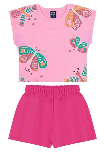 Conjunto Blusa Borboleta e Short Bee Loop
