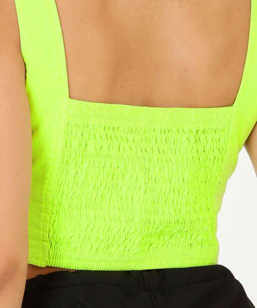 Blusa Cropped Feminina Sarja Lastex Disparate