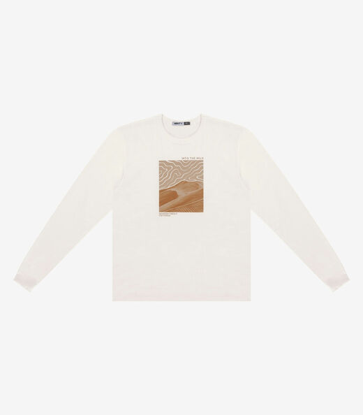Camiseta Juvenil Manga Longa Com Estampa Minty Bege