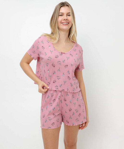 Image_Pijama Feminino Estampa Flores Marisa Rosa