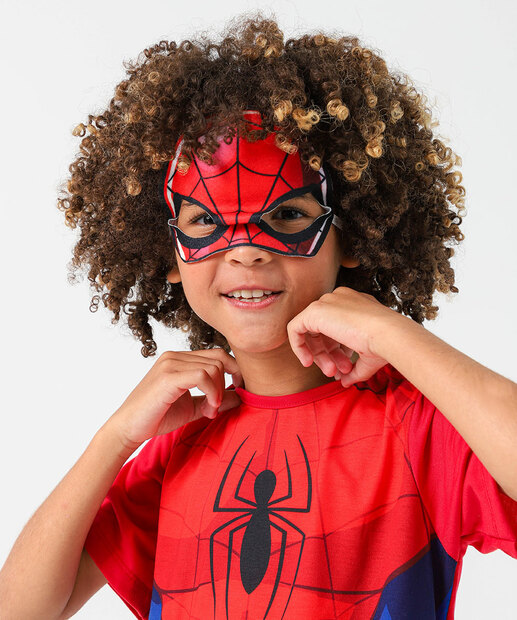 Macacão Infantil Fantasia Homem Aranha Marvel Tam 4 a 10