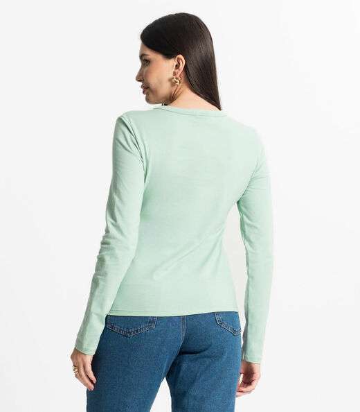 Blusa Manga Longa Básica Select Verde