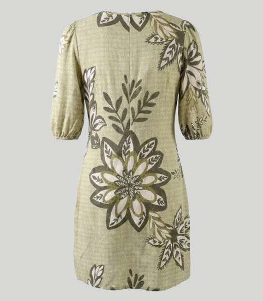 Vestido Midi Com Manga Flare 3/4 Infinita Cor Verde