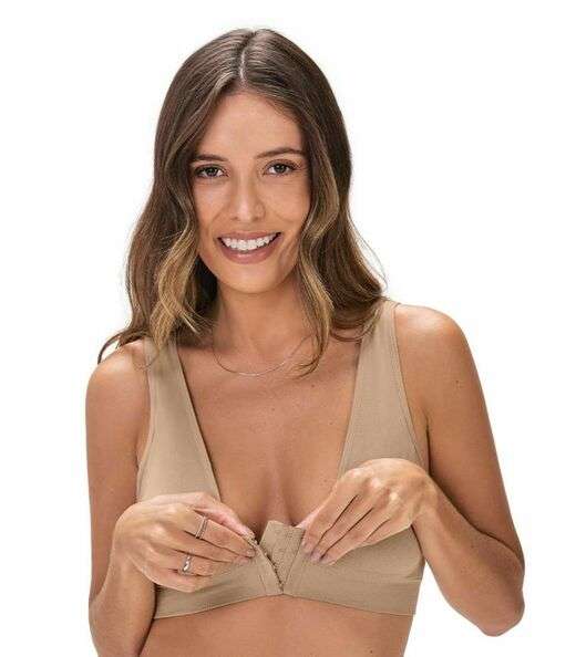 Sutiã com Bojo Removível e Fecho Frontal Zee Rucci Bege