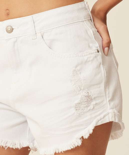 Short Feminino Sarja Destroyed Barra Desfiada Marisa
