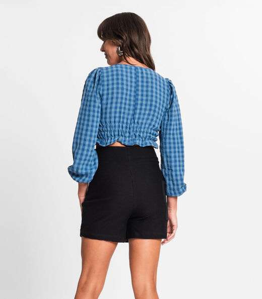 Shorts Saia Feminino Em Moletinho Endless Preto