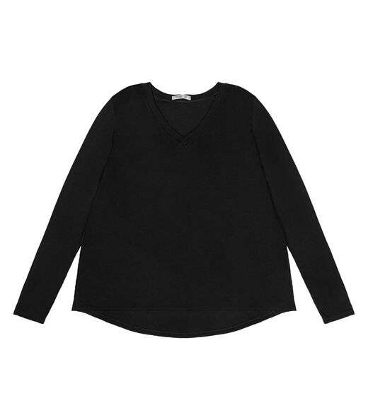 Blusa Manga Longa Visco Tricot Secret Glam Preto