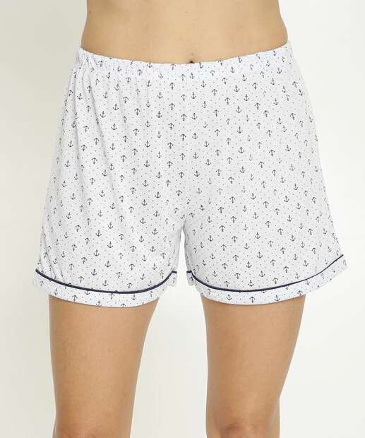 Pijama Feminino Estampa Âncora Manga Curta Marisa