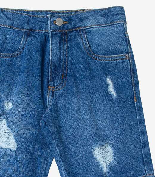 Bermuda Masculina Infantil Jeans Trick Nick Azul