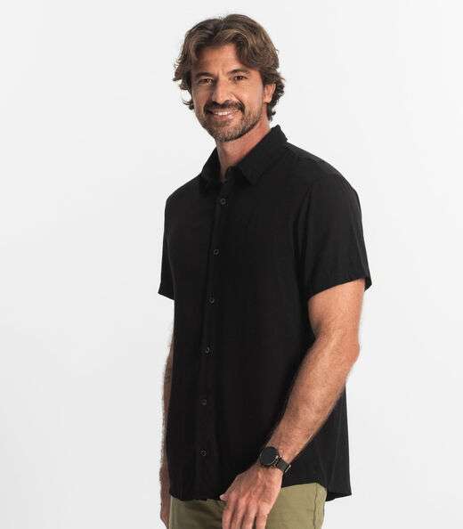 Camisa Masculina Viscose Diametro Preto