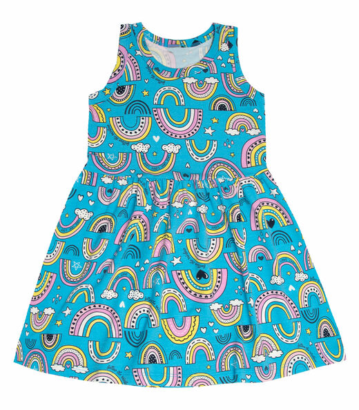 Vestido Infantil Estampado Select Azul