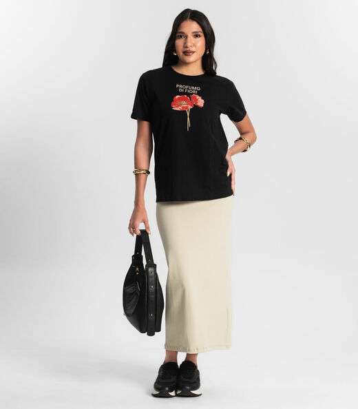 Blusa T- Shirt Feminina Preto