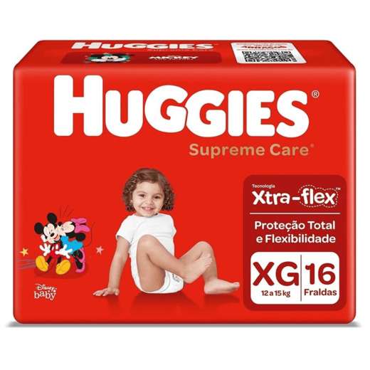 Fralda Huggies Supreme Care Jumbo Xg 16 Unidades