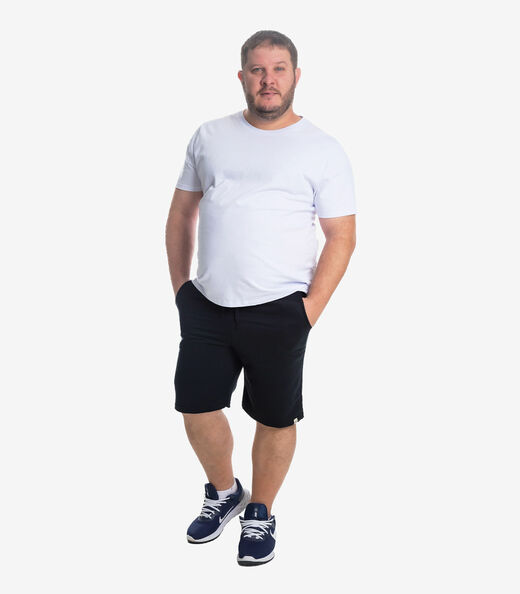 Kit 3 Bermudas Masculina Moletom Plus Size Select Preto
