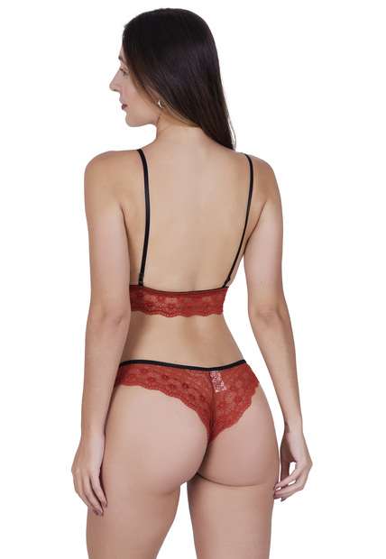Conjunto Sense Concept Lingerie Marrom