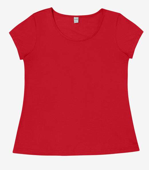 Blusa Feminina Viscotorcion Básica Rovitex Vermelho