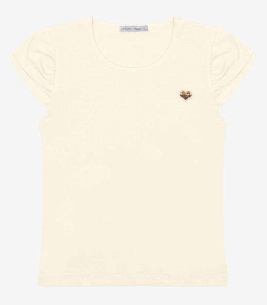 Blusa Infantil Feminina Cotton Leve Trick Nick Bege