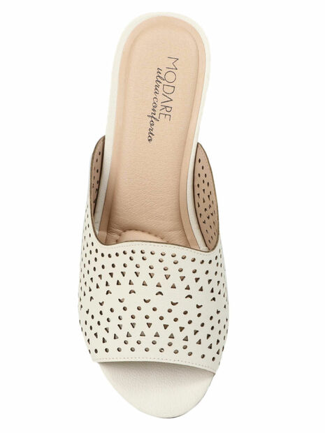 Tamanco Salto Feminino Conforto Modare Gaspea Marfim