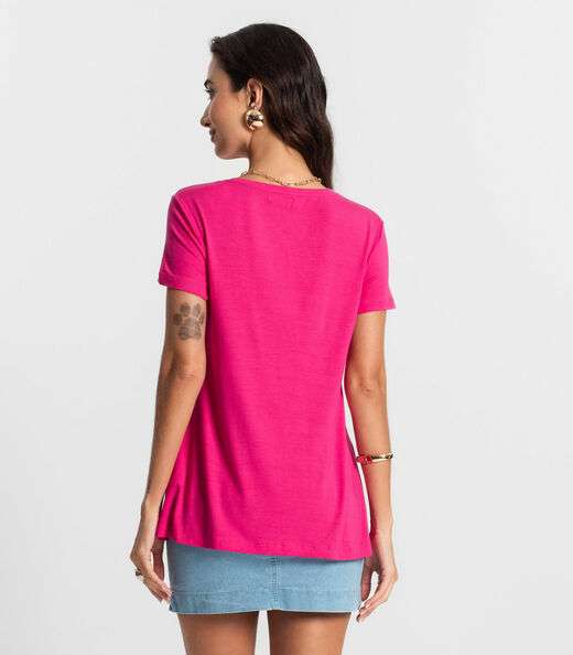 Blusa Feminina manga Curta KO Rosa