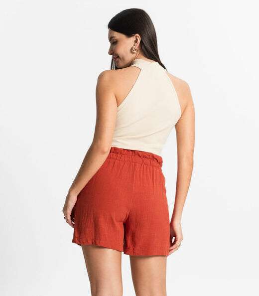 Shorts Feminino Linho Endless Laranja