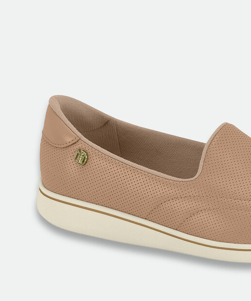 Tênis Casual Slip On Feminino Modare Bege