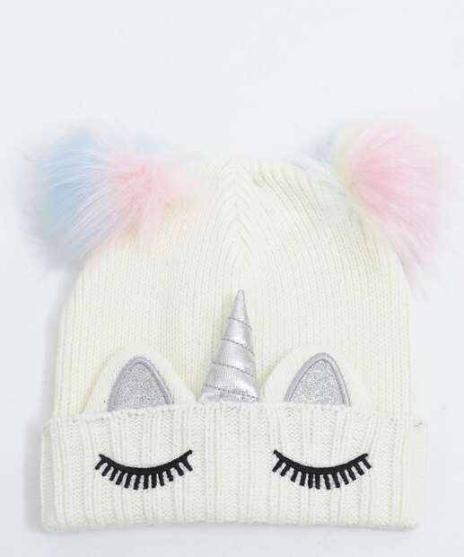 Kit Touca e Luva Infantil Tricô Unicórnio  Tam 04 A 08 Marisa 