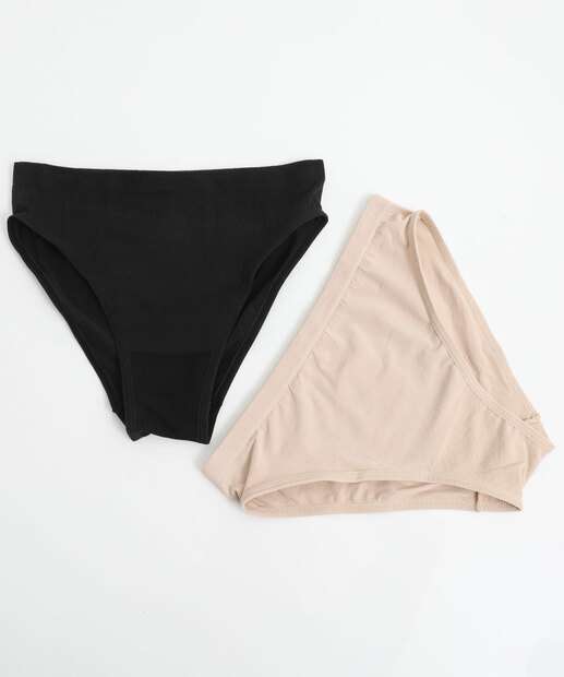 Image_Kit 2 Calcinhas Sem Costura Cintura Alta Preto