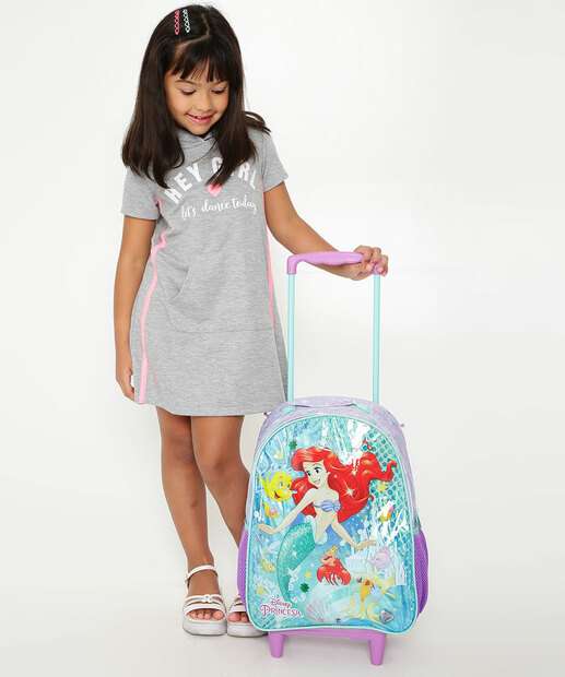 Mochila Mala Com Rodas Infantil Ariel Xeryus