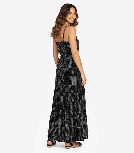 Vestido Longo Feminino Transpassado Select Preto