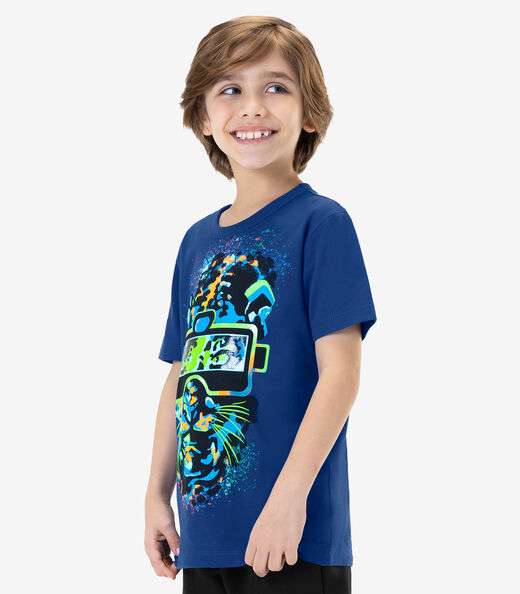 Camiseta Infantil Masculina Rovi Kids Azul