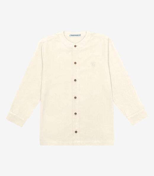 Camisa Infantil Masculino Manga Longa Trick Nick Bege
